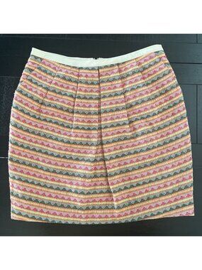 Sunday in Brooklyn Anthropologie mini skirt Preppy size S Leather waist pockets